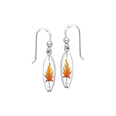 Fire On Surf Sterling Silver Hook Earring TER031 - Earrings